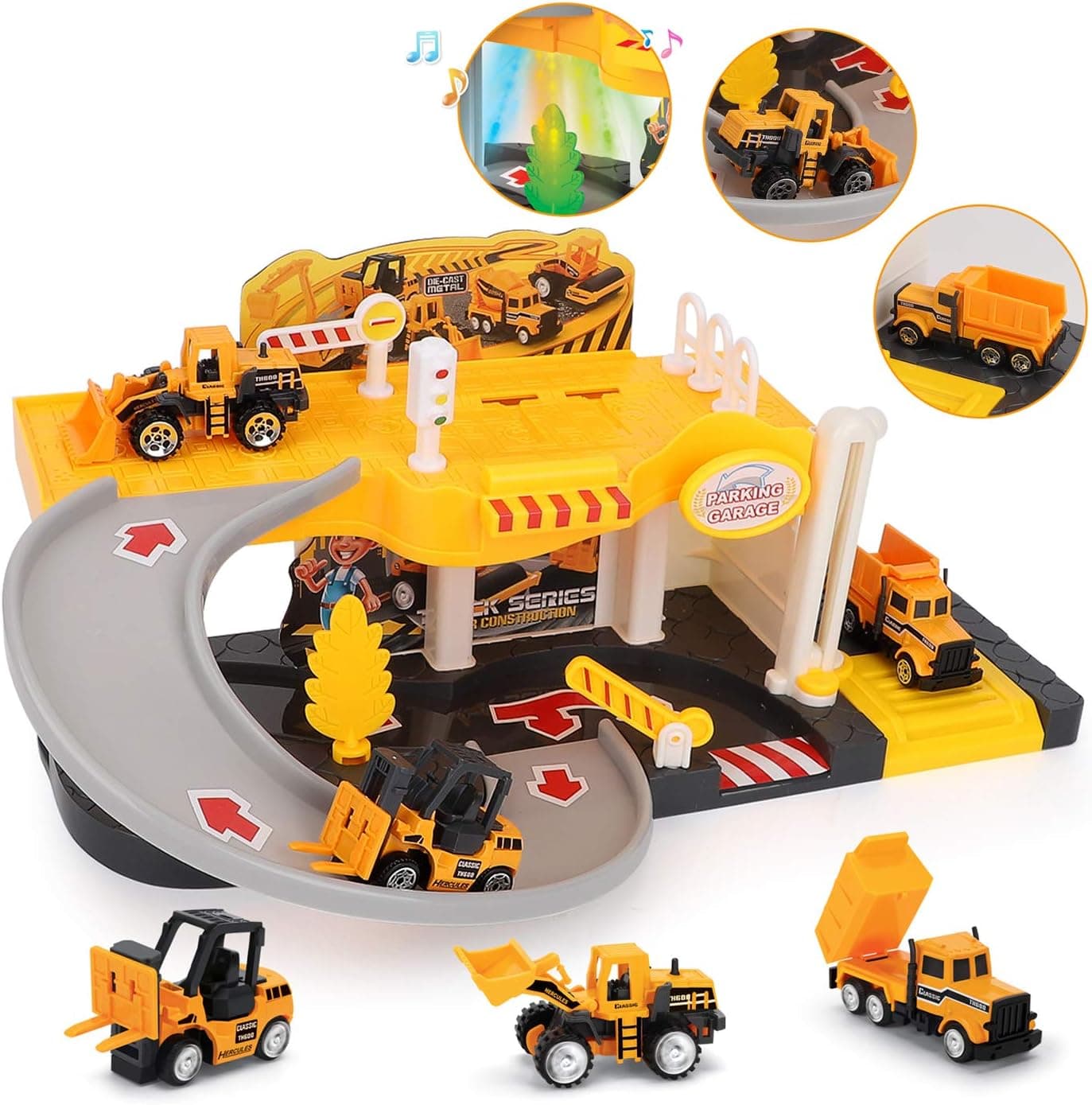 Aomola Airplane Toy for Kids Toddler 1-3，Large Transport Cargo Airplane with 9 Racing Cars Helicopter for Boys Age 4-7, Plane Car Set Toys Birthday Gifts for Kid 2 3 4 5 Year Old (Yellow)