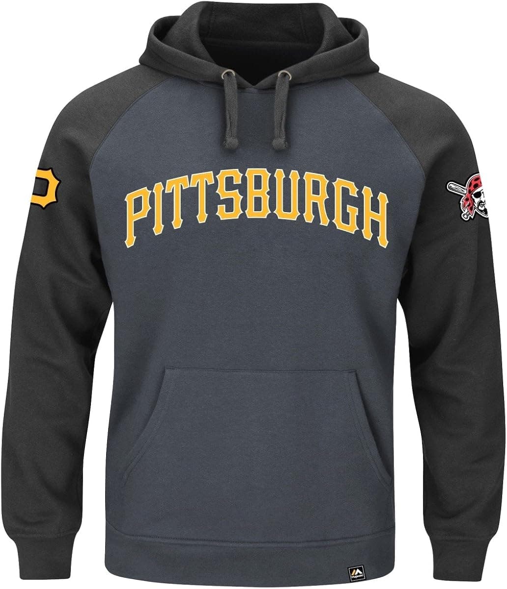 Majestic Pittsburgh Pirates MLB Cunning Play Men's Hooded Sweatshirt - Charcoal