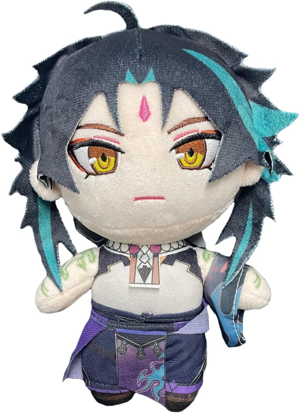 Anime Figure Plush Xiao Plushie Doll with Mask Keychain Cosplay Props Collection Soft Stuffed Doll Gift for Fans