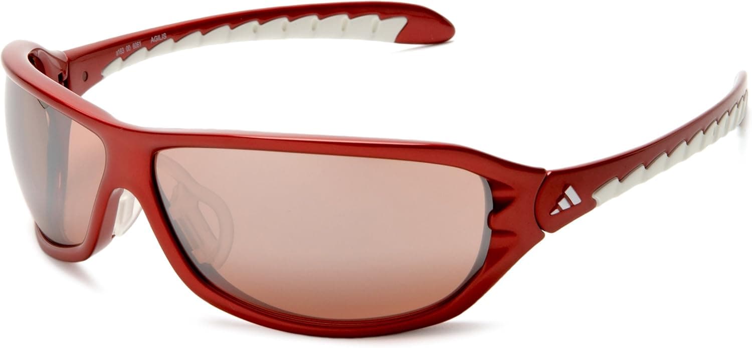 adidas Agilis Sport Sunglasses,Red Frame/Lst Active Silver Lens,one size