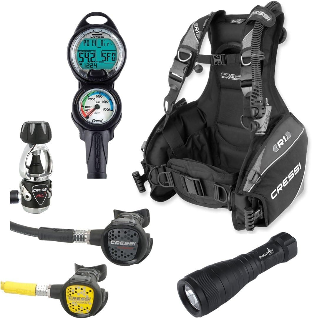 Cressi R1 BCD Scuba Gear Package