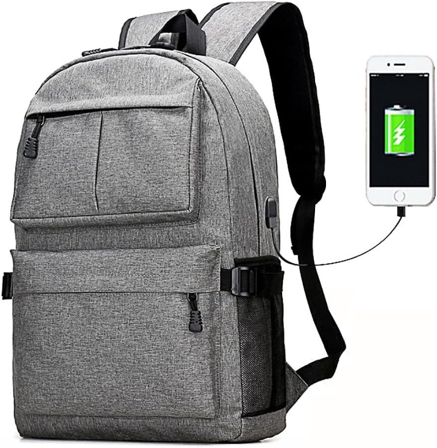 Lmeison Laptop Backpack, 15.6 Inch College Backpack with USB Charging Port Light Weight Travel Backpack for Men Women
