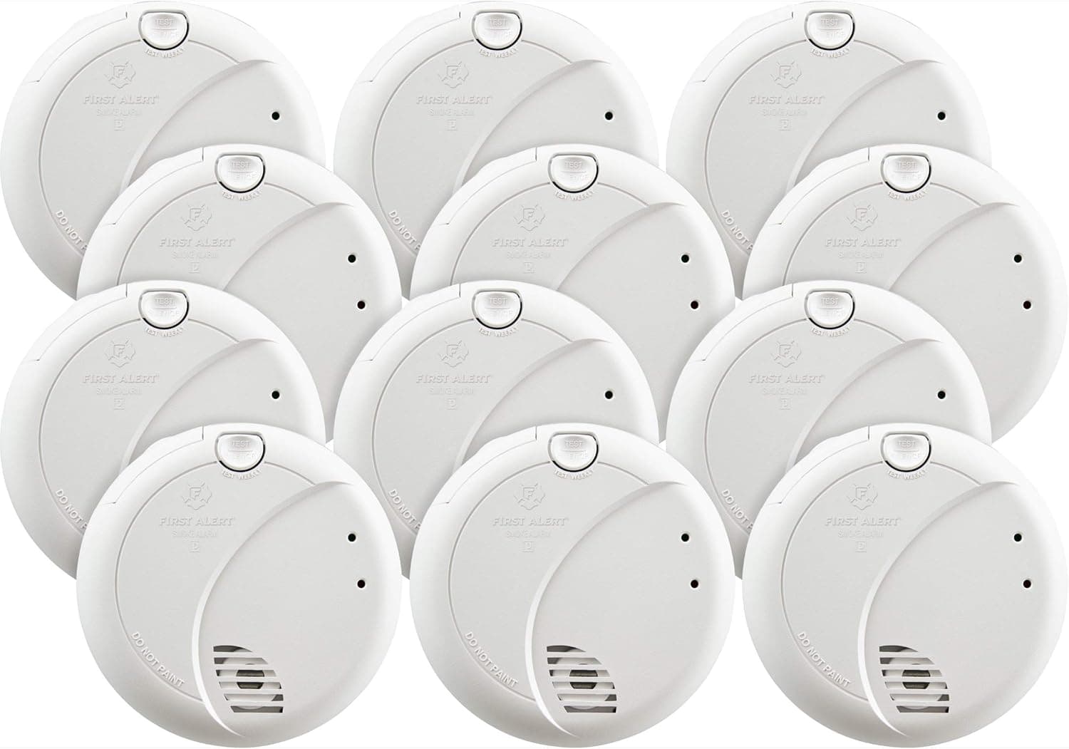 First Alert BRK 7010BFF-12 Hardwired Smoke Detector with Photoelectric Sensor and Battery Backup, 12-Pack , White