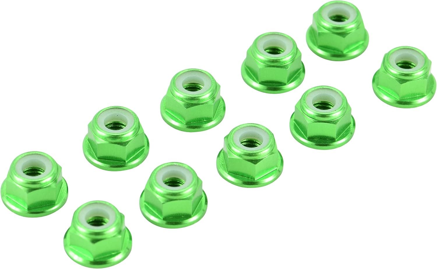 Apex RC Products 4mm Serrated Aluminum Nylon Wheel Nuts Set - 6 Colors to Choose from