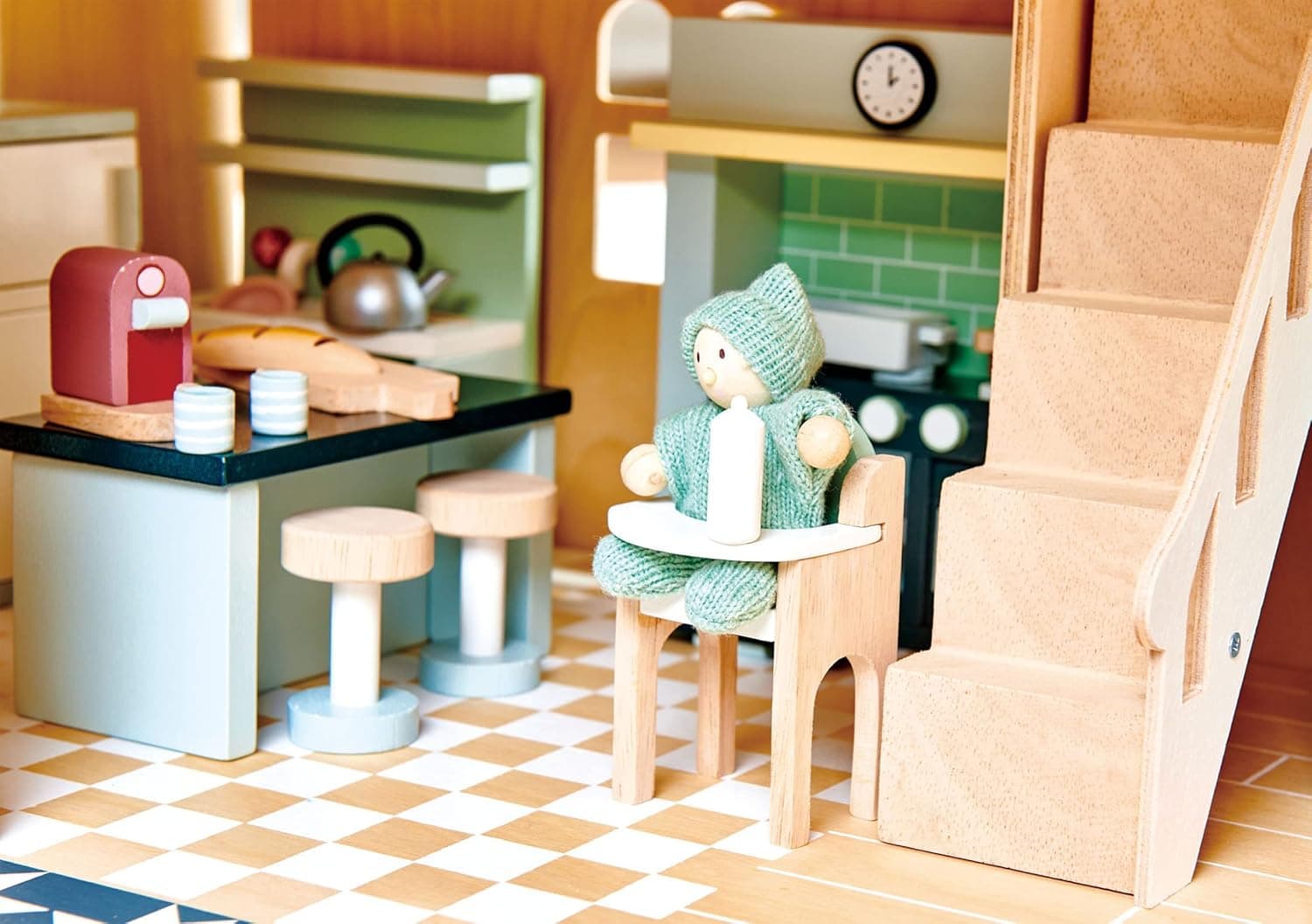 Tender Leaf Toys - Dovetail Dollhouse Accessories - Detailed Ultra Stylish Wooden Furniture Sets and Room Decor - Encourage Creative and Imaginative Fun Play for Children 3+ (Dovetail Kitchen Set)