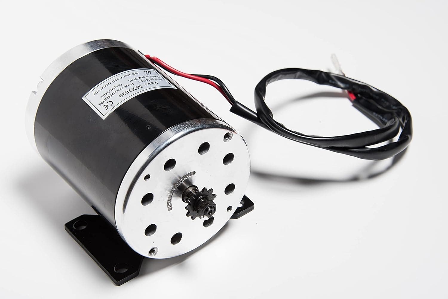 MY1020 500W 24V Electric Motor with Bottom Base Volt DC Watt 27.4 Amp for Scooter Bike Go-Kart Mini Bike Replace MY1020 Reversible w 11 Teeth Sprocket #25 Chain by Alfa Wheels (500W 24V, Bottom Base)