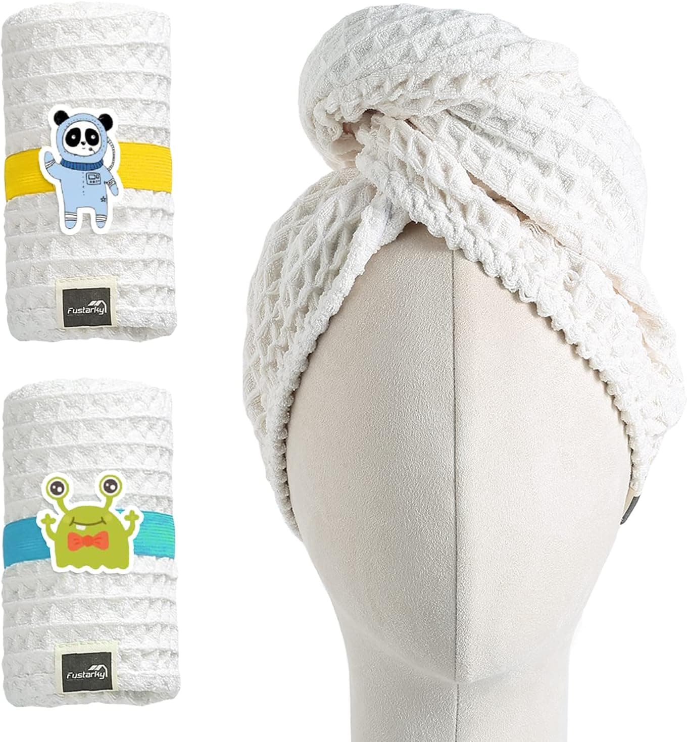 Microfiber Hair Fast Drying Towel Wrap, 2 Pack Super Absorbent Quick Dry Hair Turban for Drying Curly, Long, Thick Hair,Anti Frizz and Soft Hair Head Twist Turban,Salon Dry Hair Hat for Women