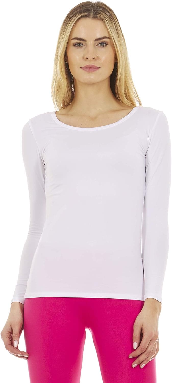 Thermajane Thermal Shirts for Women Scoop Neck Long Sleeve Winter Tops Thermal Undershirt for Women