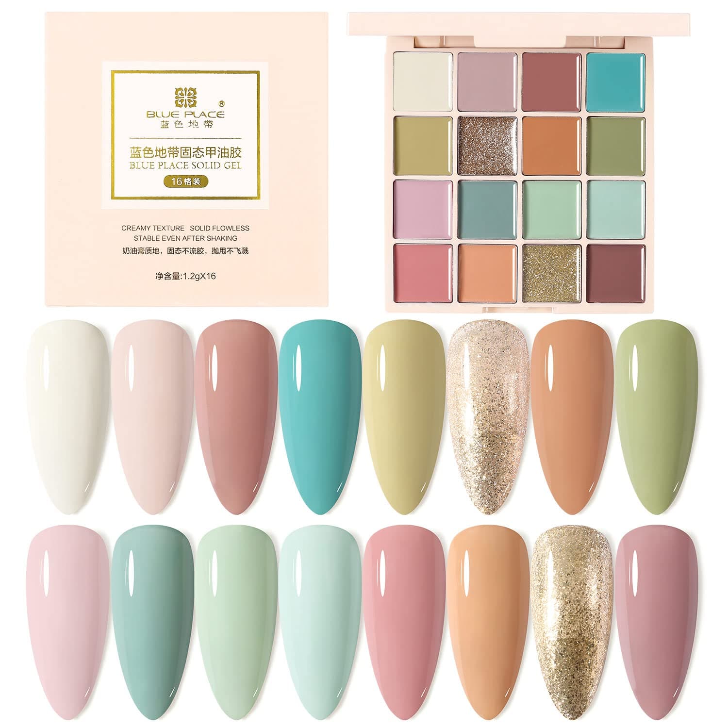 Major Dijit 16 Colors Solid Gel Nail Polish Set,Macaron Series Sweet Spring Summer Popular Pastel Gel Polish,Cream Soft Green Yellow Blue Gold Nail Gel Decorations Gift for Women