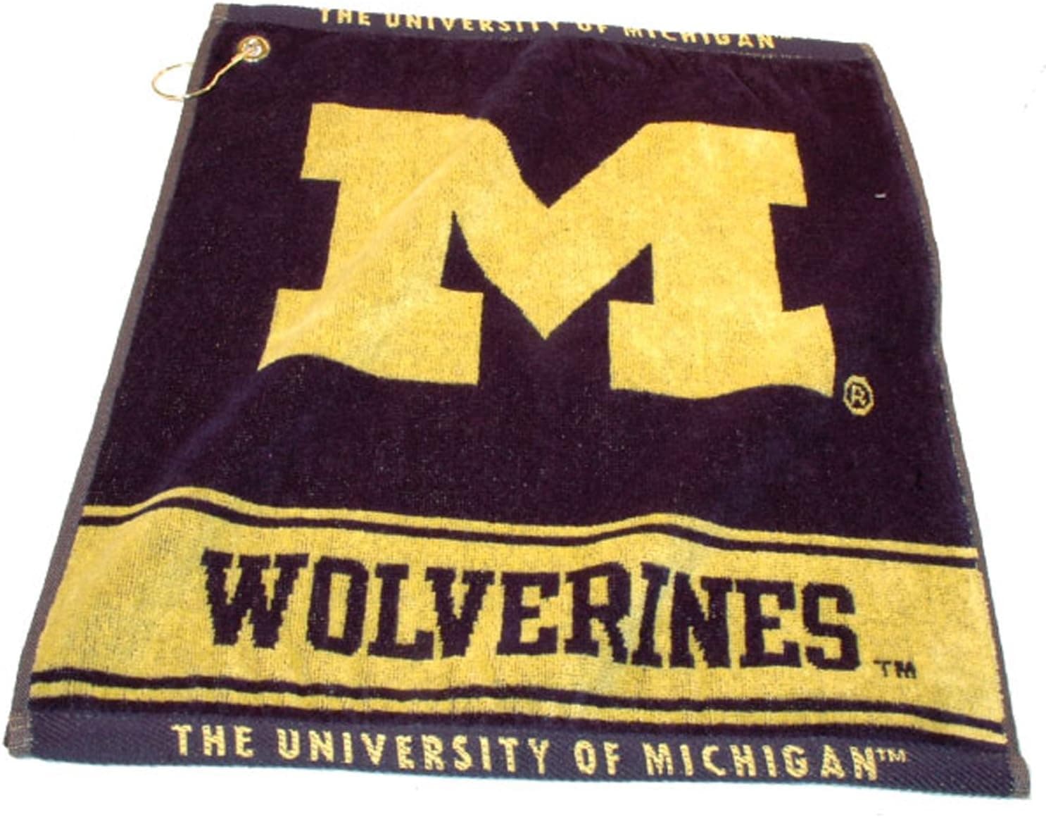 Team Golf NCAA Crimson Tide Jacquard Woven Golf Towel, 16" x 19", 100% Cotton, Attach to Golf Bag with Corner Hook