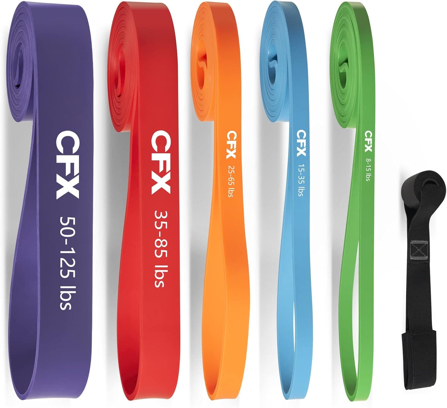 CFX Resistance Bands for Working Out,Pull Up Assistance Bands,Workout Bands for Exercise with Door Anchor,Elastic Bands for Body Stretching,Crossfit Training at Home/Gym for Men & Women