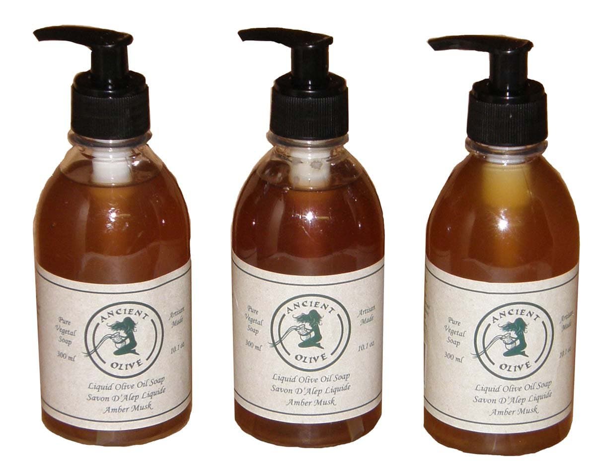 Ancient Olive Liquid Soap, Amber Musk, 3 Count