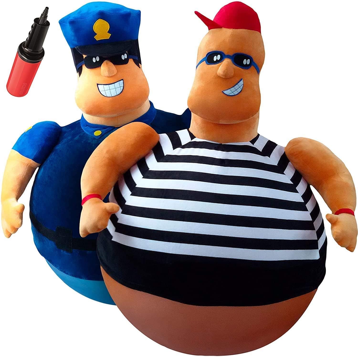 WALIKI Hopper Ball for Adults Ages 13-101 | Hippity Hop | Jumping Hopping Ball | Horse Bouncy Ball (Cop and Robber (2 Pack))