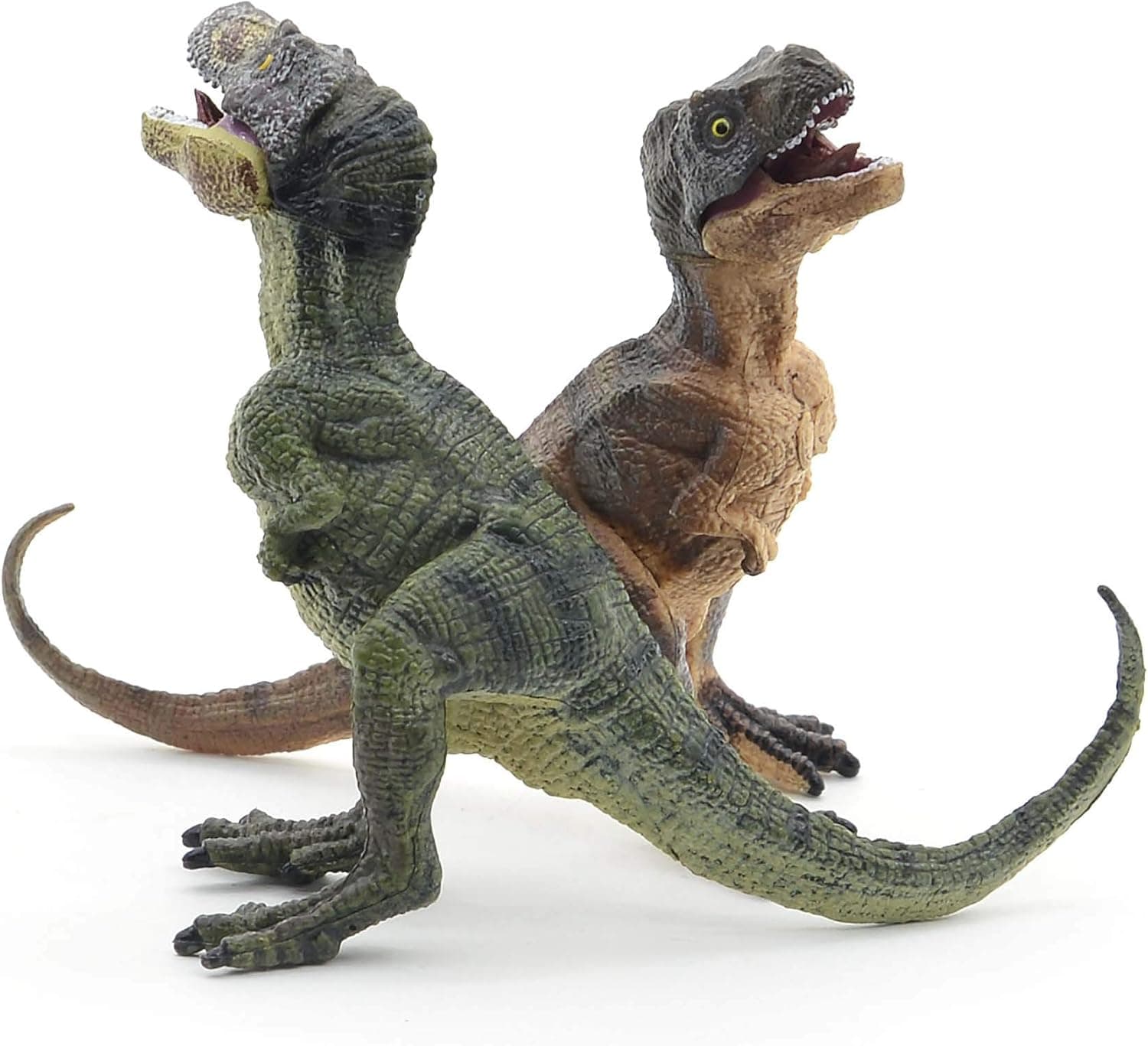 COYKA - Dinosaur Toys Park - Dino World Model - Jurassic Action Figures Tyrannosaurus Rex Great Predator Baby – Green and Brown Cub 2pcs Set