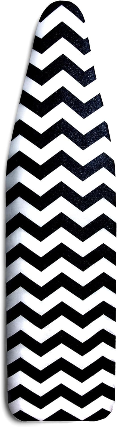 EPICA Silicone Coated Ironing Board Cover- Resists Scorching and Staining - 15" x54 (Chevron: Black and White)