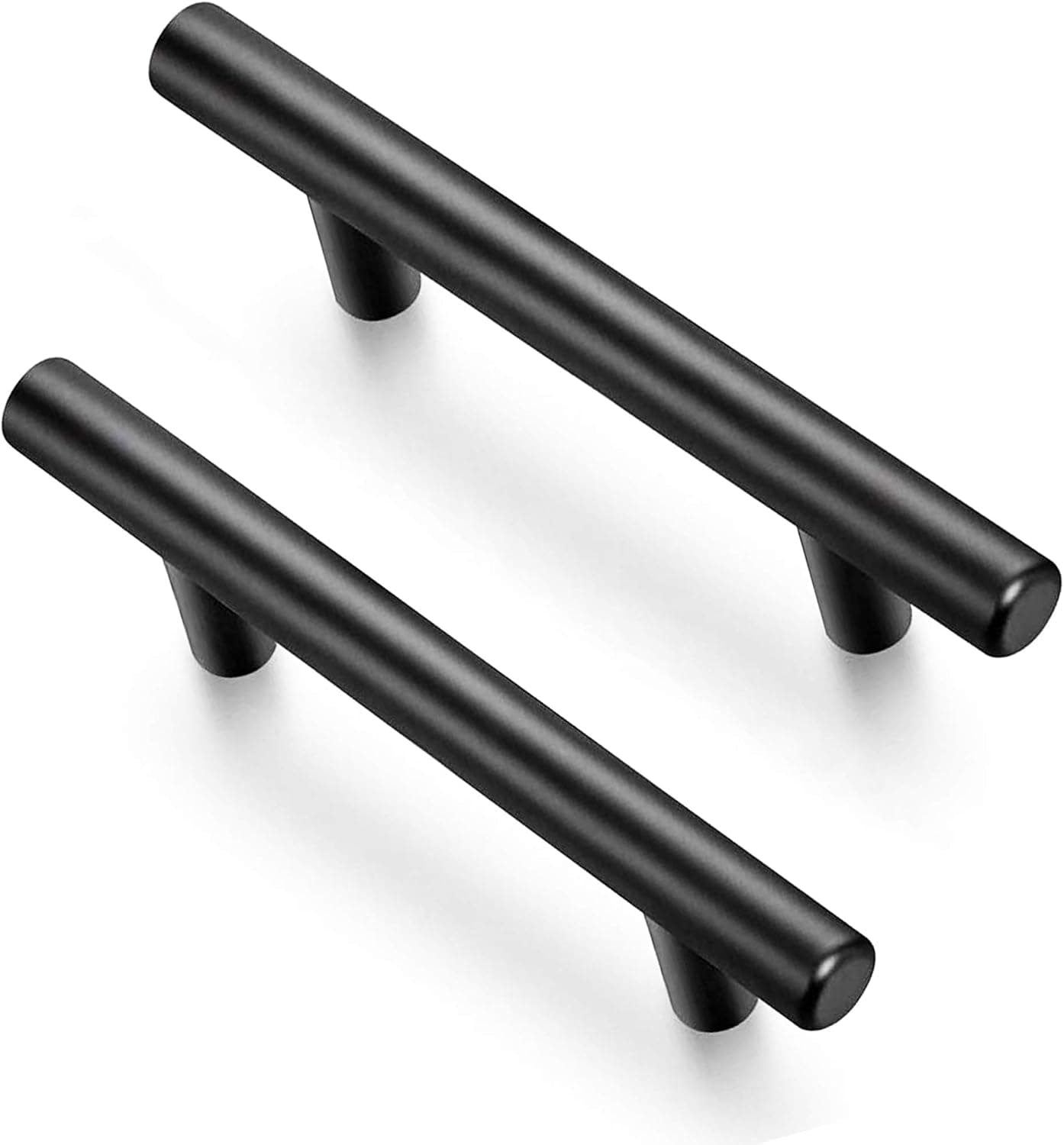 Nice-live Cabinet Handles Matte Black Stainless Steel Kitchen Drawer Pulls (1, 3.8'' Hole Center)