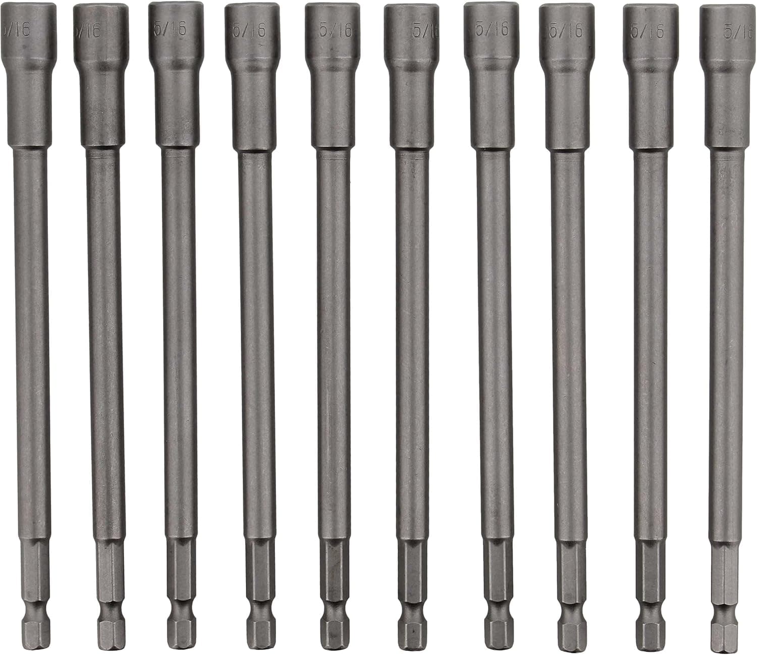 ABN Nut Driver Bit Set - 5/16in Hex Nut Driver Set Industrial Strength Magnet 10pc Impact Driver Magnetic Nut Driver Set
