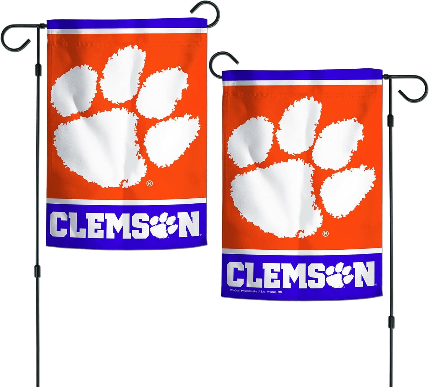 WinCraft NCAA Clemson Tigers 12.5" x 18" Inch 2-Sided Garden Flag Logo
