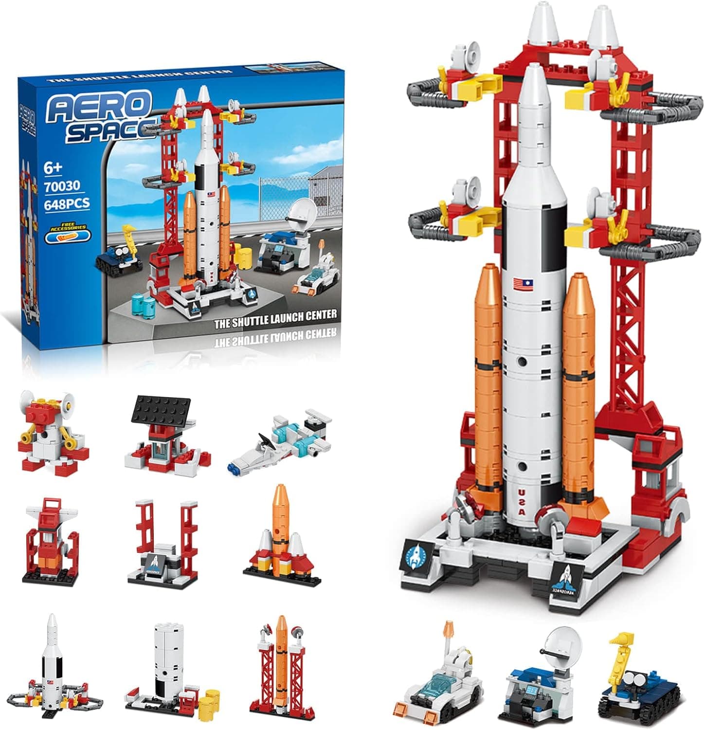 Goldencivetcat Space Exploration Rocket Toys for 6 7 8 9 10 11 12 Year Old Boys Girls Kids 12-in-1 STEM Aerospace Building Sets Toy with Launcher Best Gifts for 6-12 Year Old Kids (648 Pieces)
