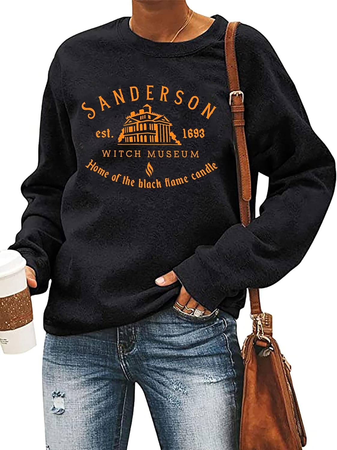 LHBNK Halloween Squad Sweatshirt Womens Hocus Pocus Long Sleeve Shirts Sanderson Sisters Pullover Tops Blouse
