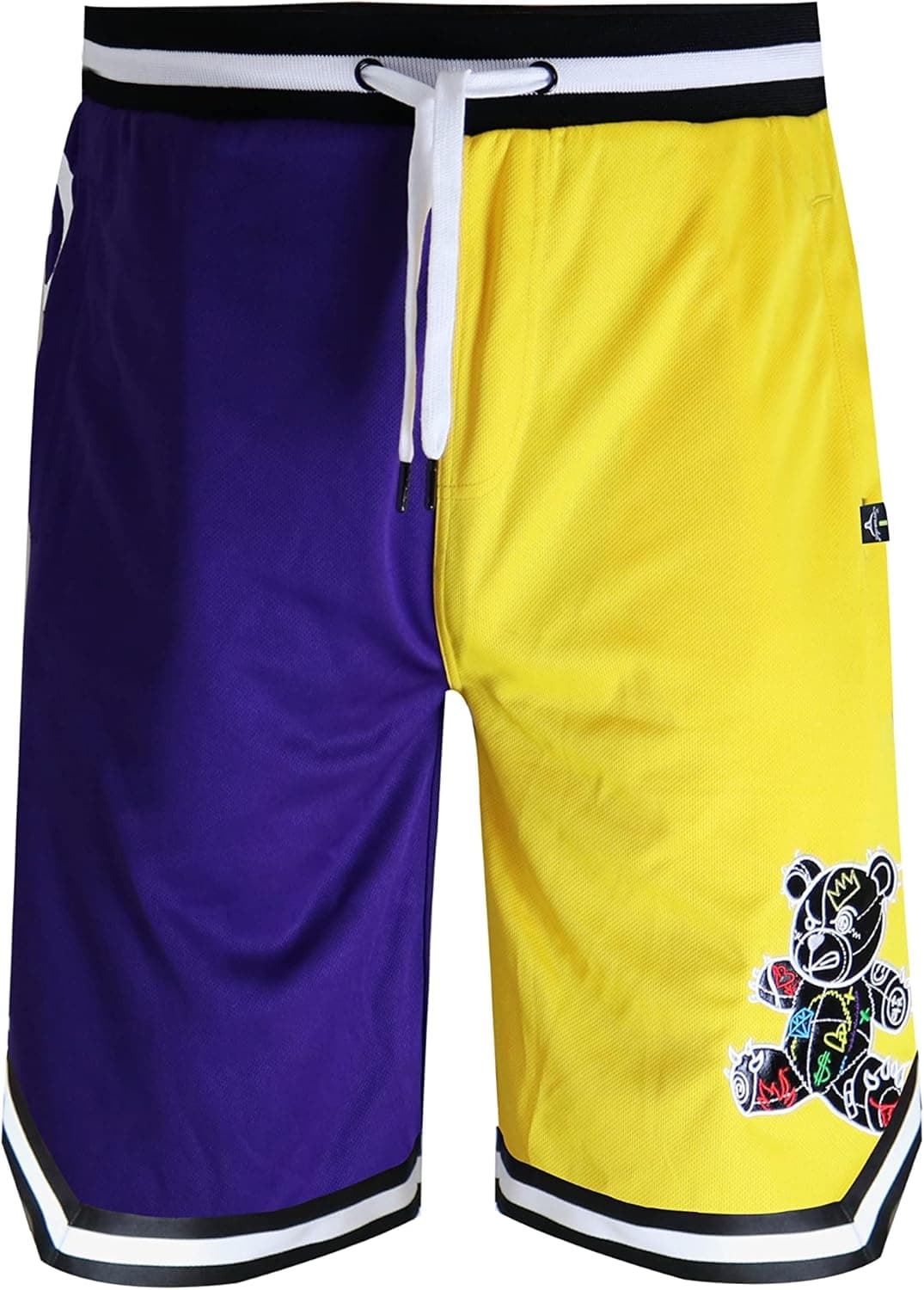 SCREENSHOT Mens Premium Urban Sreetwear Fashion Basketball Mesh Shorts - Athletic Sports Team Color 11" Inseam Jersey Shorts