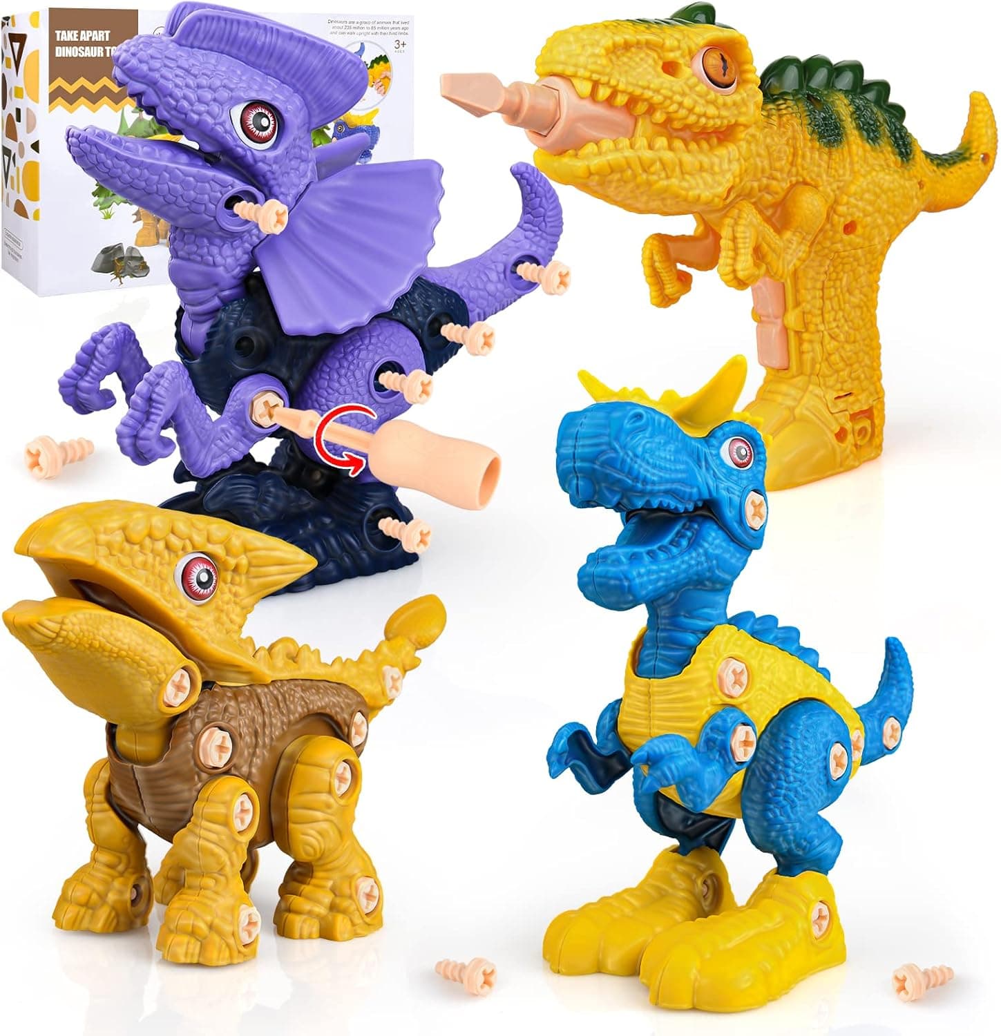 Biulotter Dinosaur Toys ,Take Apart Dinosaur Toys for Kids, Educational Toys for Kids , Building Toys for Kids, Dinosaur Toys Christmas Birthday Gifts Boys Girls