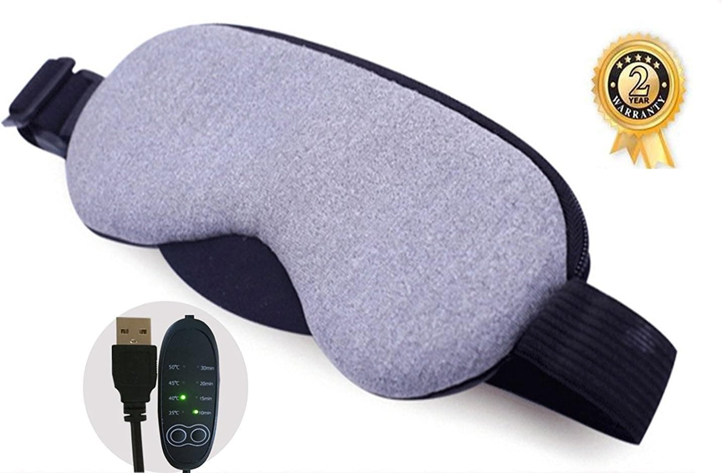 Baiyea Eye Mask USB Heated Hot Steam Eye Mask Designed to Relieve Puffy Eyes Dark Circle Eyes Dry Eyes BlepharitiS Stress Tired Eyes (Lavender0001)