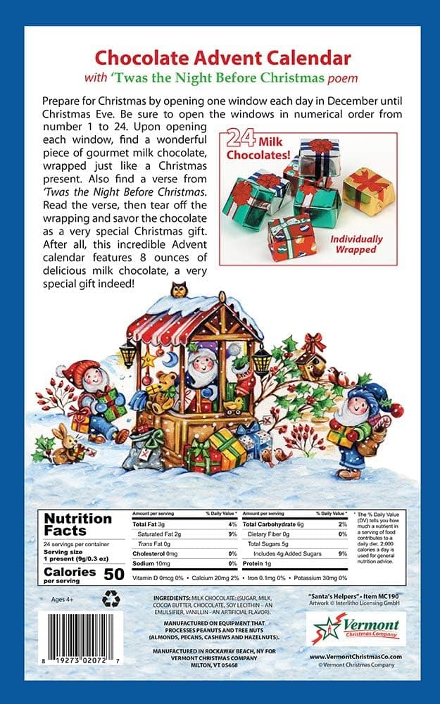 Santa's Helpers Chocolate Advent Calendar (Countdown to Christmas)