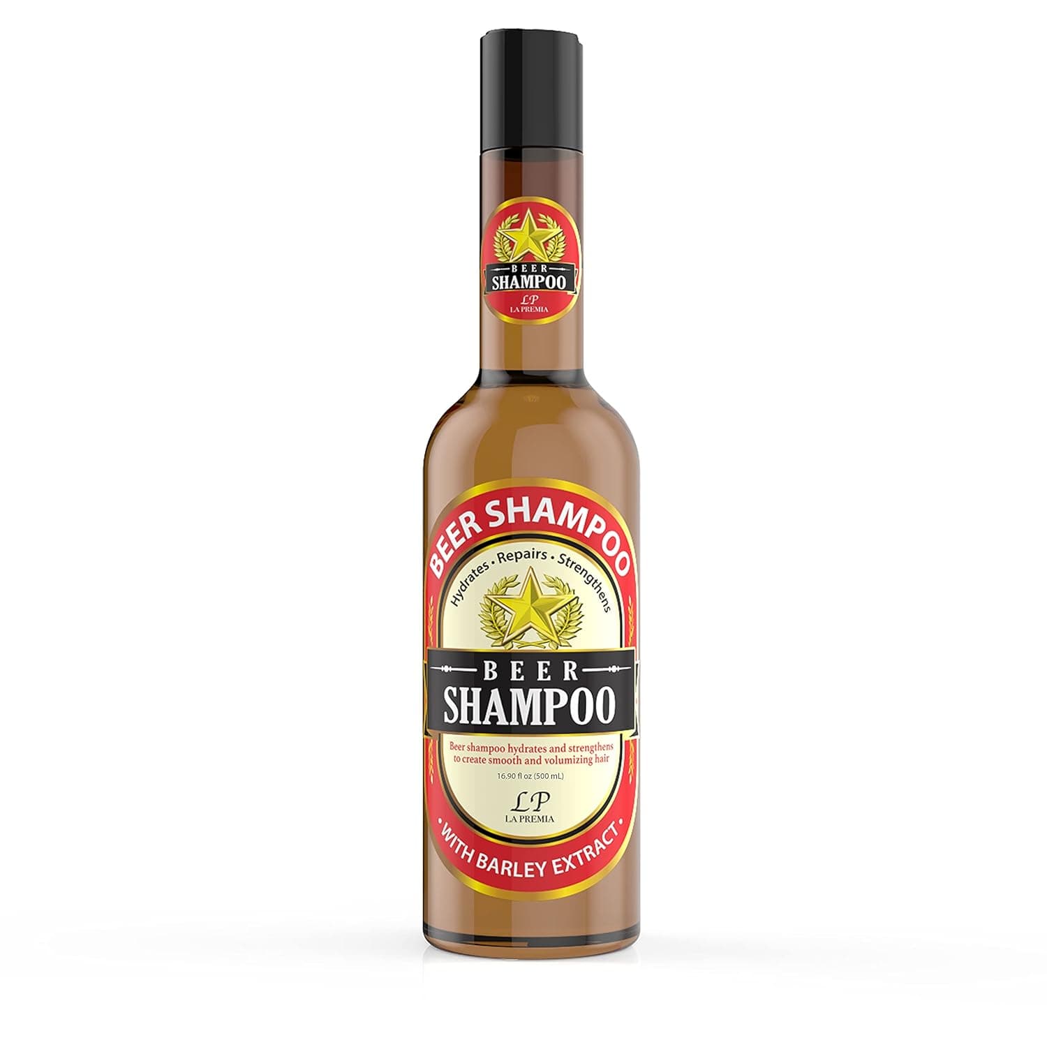 La Premia Beer Shampoo For Damage Free Hair - Original Beer Yeast Shampoo & Natural Ingredients Barley Yeast Beer Extract Shampoo For Men & Women, Color Safe, Cruelty Free 16.90 fl oz