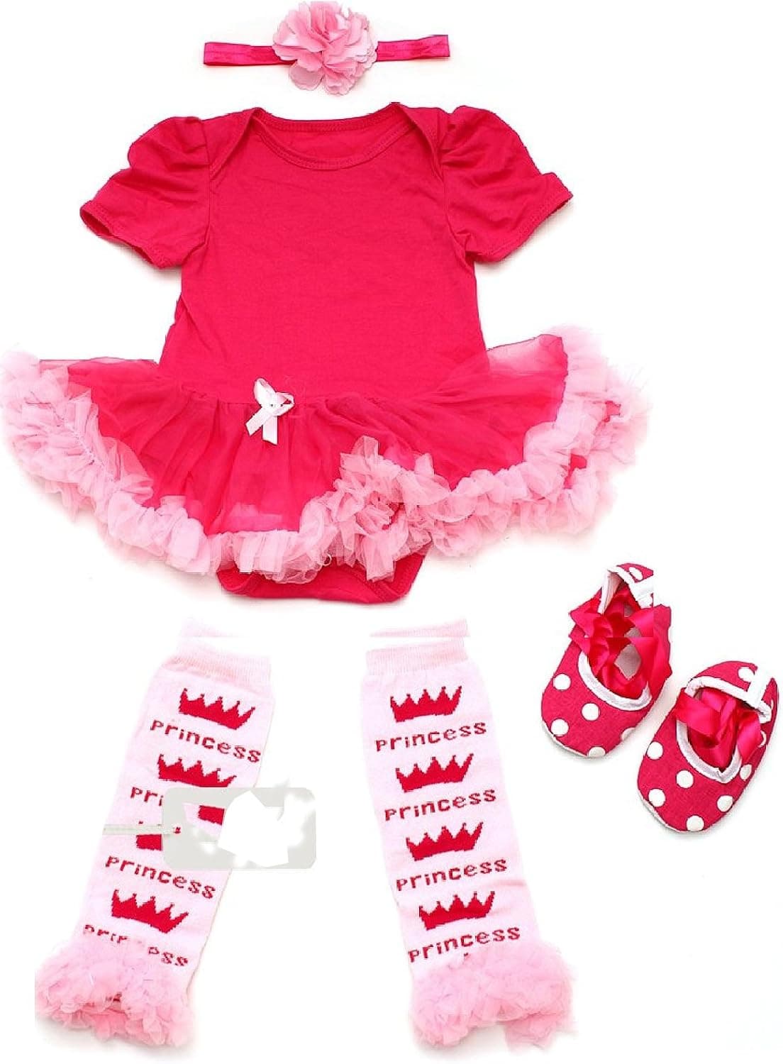 JIUYFFOY Baby Girls Ruffles Flower Romper Pettiskirt Bodysuit Tutu Party Dress