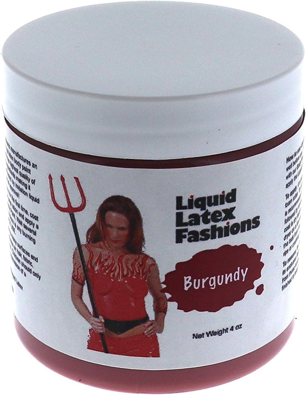 Burgundy 4 Oz - Liquid Latex Body Paint, Ammonia Free No Odor, Easy On and Off, Cosplay Makeup, Creates Professional Monster, Zombie Arts