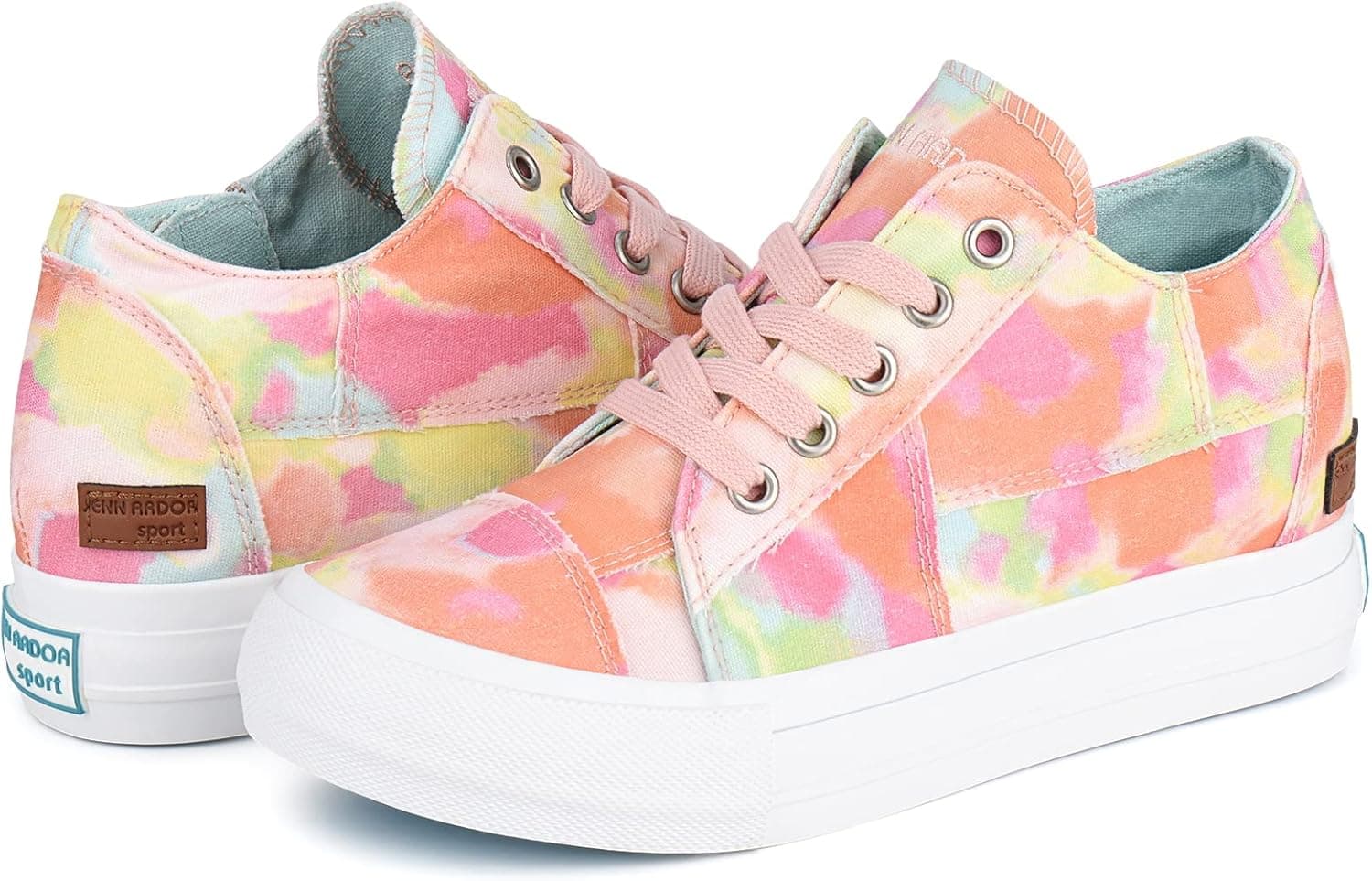 JENN ARDOR Womens Wedge Sneakers Hidden Platform Shoes Booties Closed Toe Slip-on Casual Sneaker Shoes