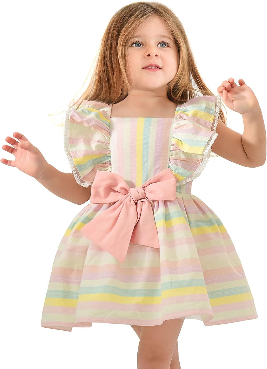 Lilax Little Girl Boho Stripe Girl Easter Toddler Colorful Summer Dress