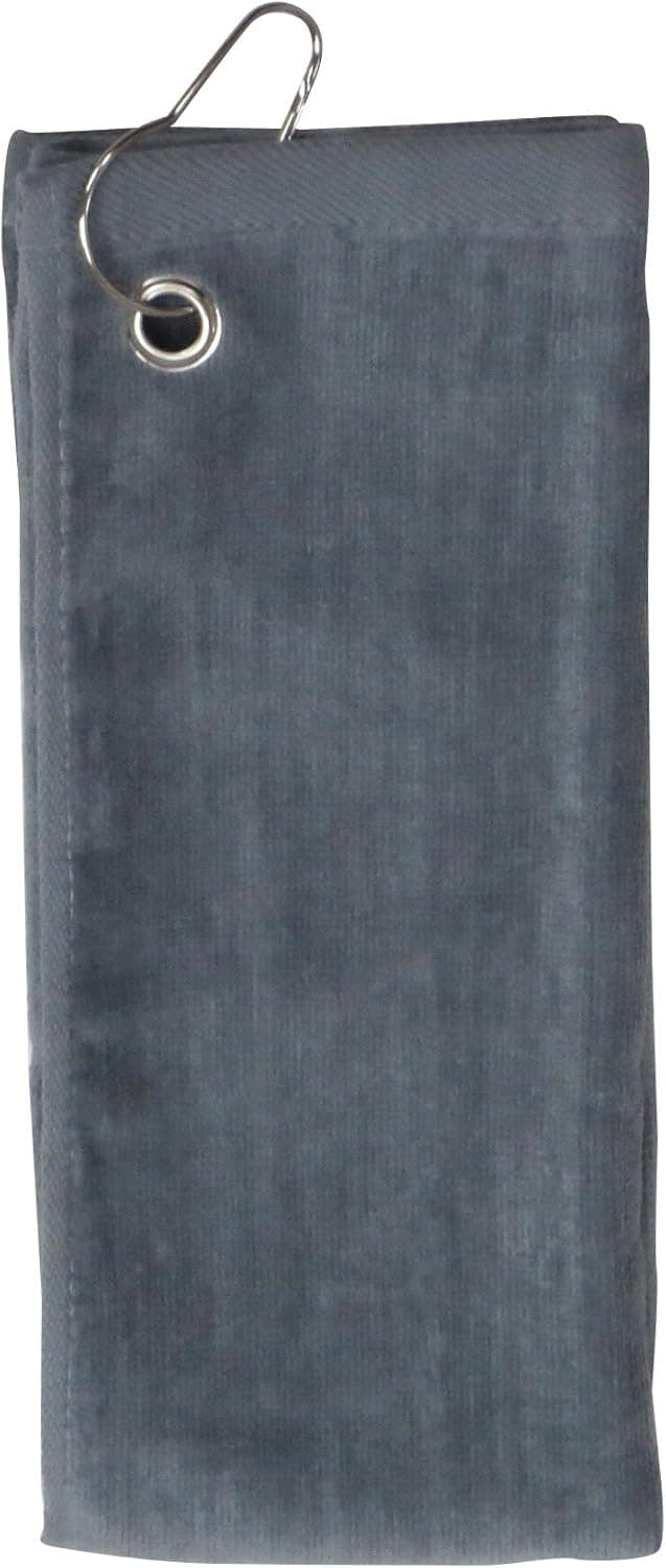 Simplicity 100% Cotton Terry Sports Golf Towel w/Grommet Hook Side Hook_Grey