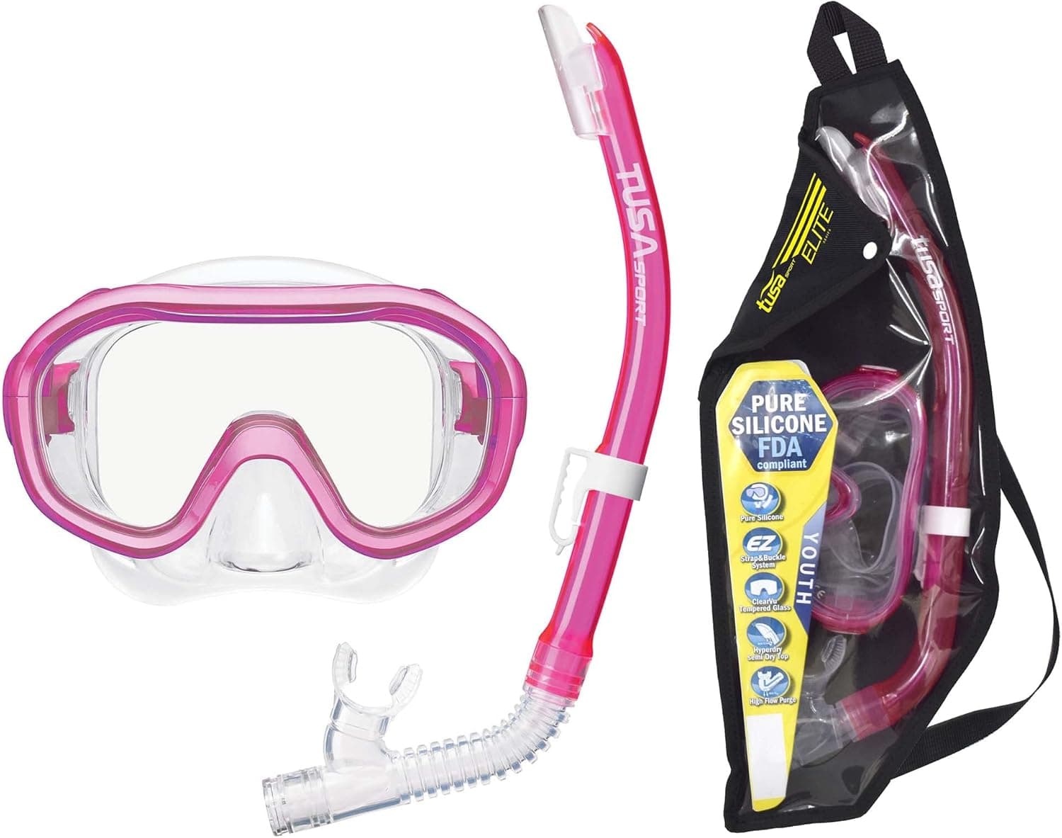 TUSA Sport Mini-Kleio Junior Mask and Snorkel Combo (w/Reusable Bag)