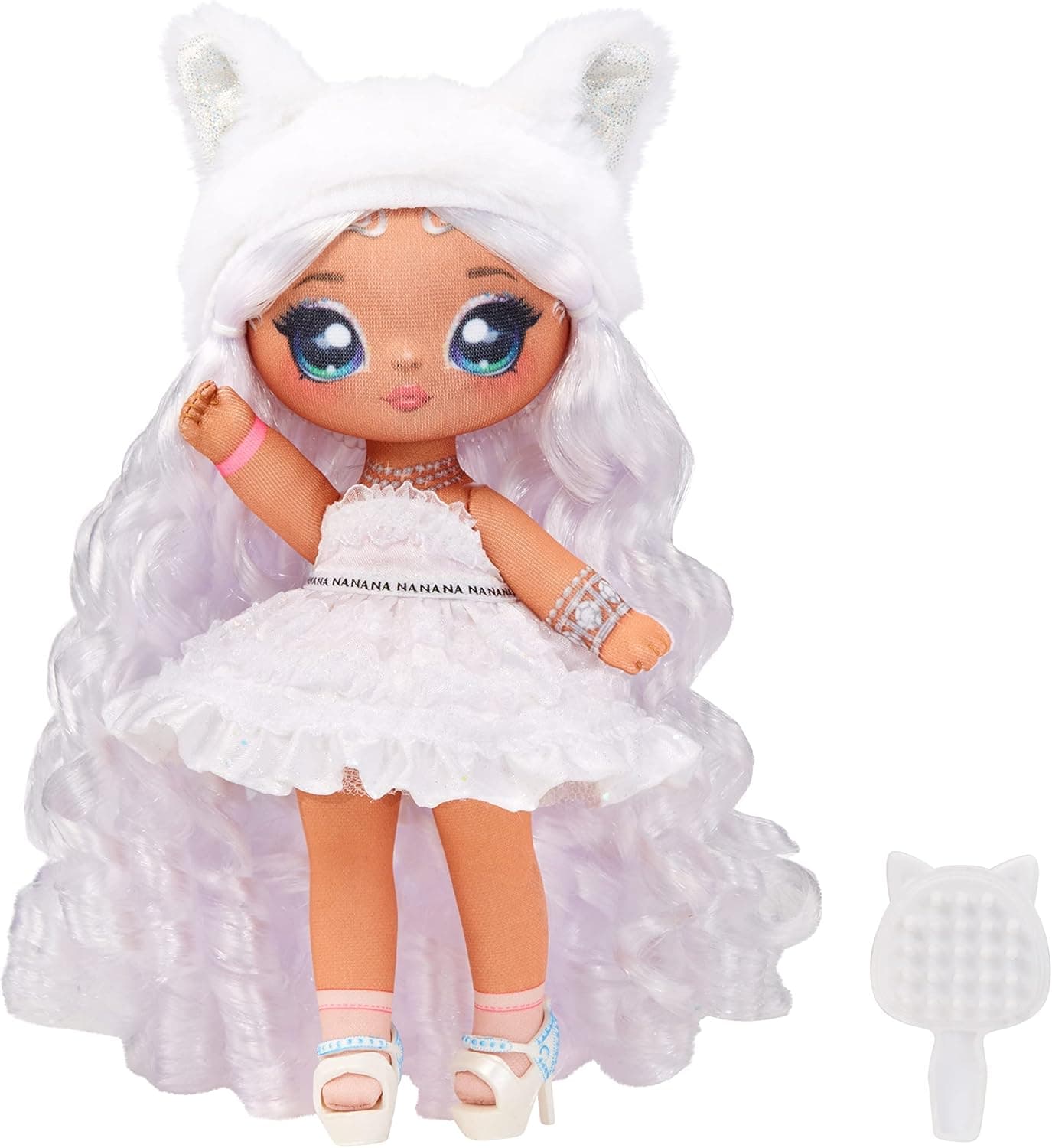 Na Na Na Surprise Sweetest Gems™ April Sparkles 7.5" Fashion Doll Diamond Birthstone Inspired with White Hair, Ruffle Satin Dress & Brush, Poseable, Great Toy Gift for Girls Boys Ages 5 6 7 8+ Years