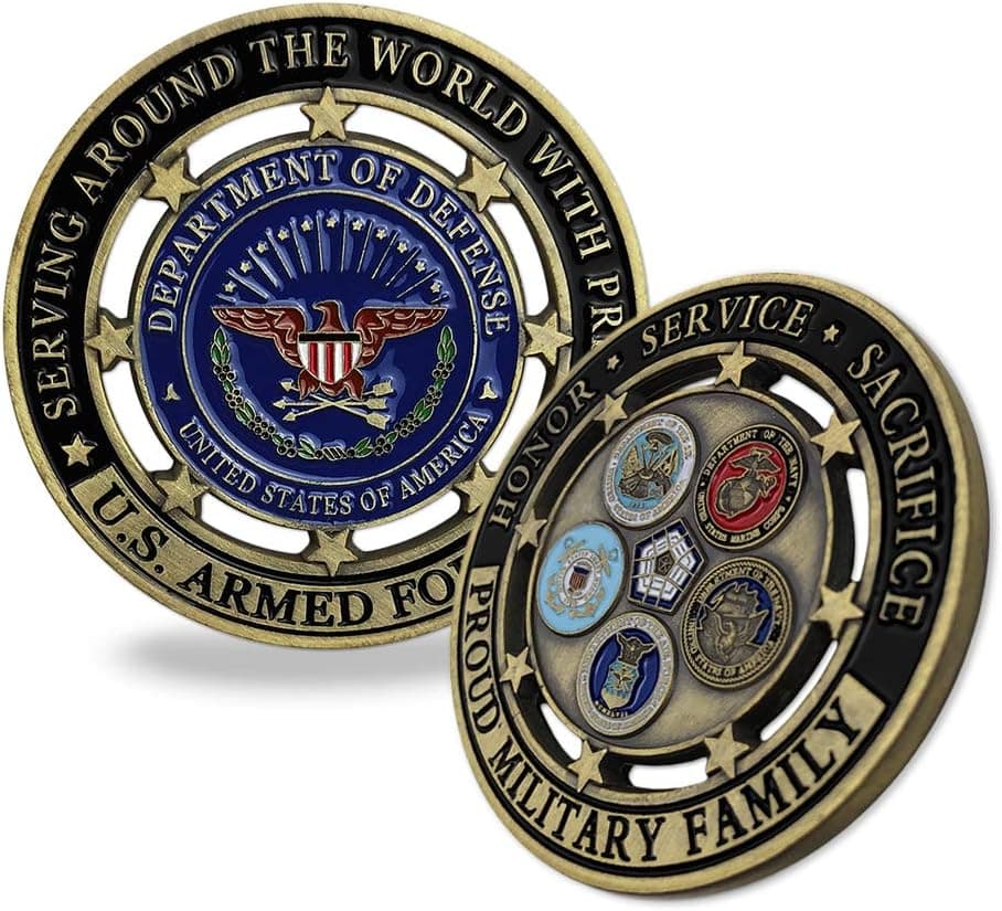 USA Department of Defense Challenge Coin Proud Military Family Veteran Gift