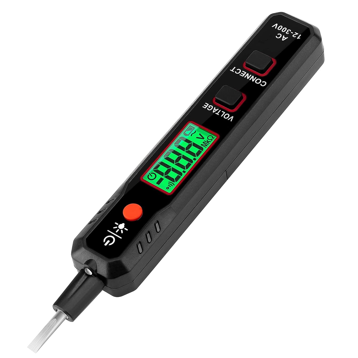 KAIWEETS Voltage Tester/12V-300V Non-Contact and Contact Voltage Pen with NCV, Live/Null Wire Tester Electrical Tester with LCD Display Buzzer Alarm Wire Breakpoint Finder (More Accurate No Gloves)