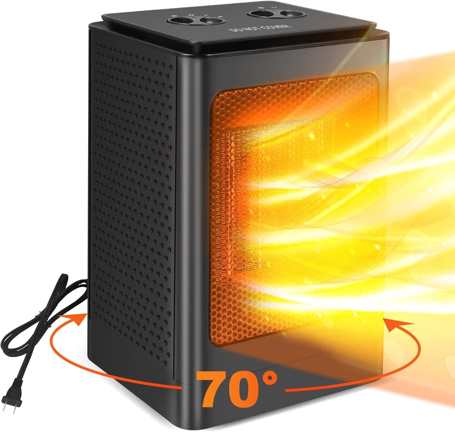 1500W Portable Electric Space Heaters for Indoor Use with Overheating&Tip-Over Protection,3 Modes Fast Heating 70deg Oscillation,Quiet Small Space heater for Home Office Bedroom Desk,7.1ױ0.5in