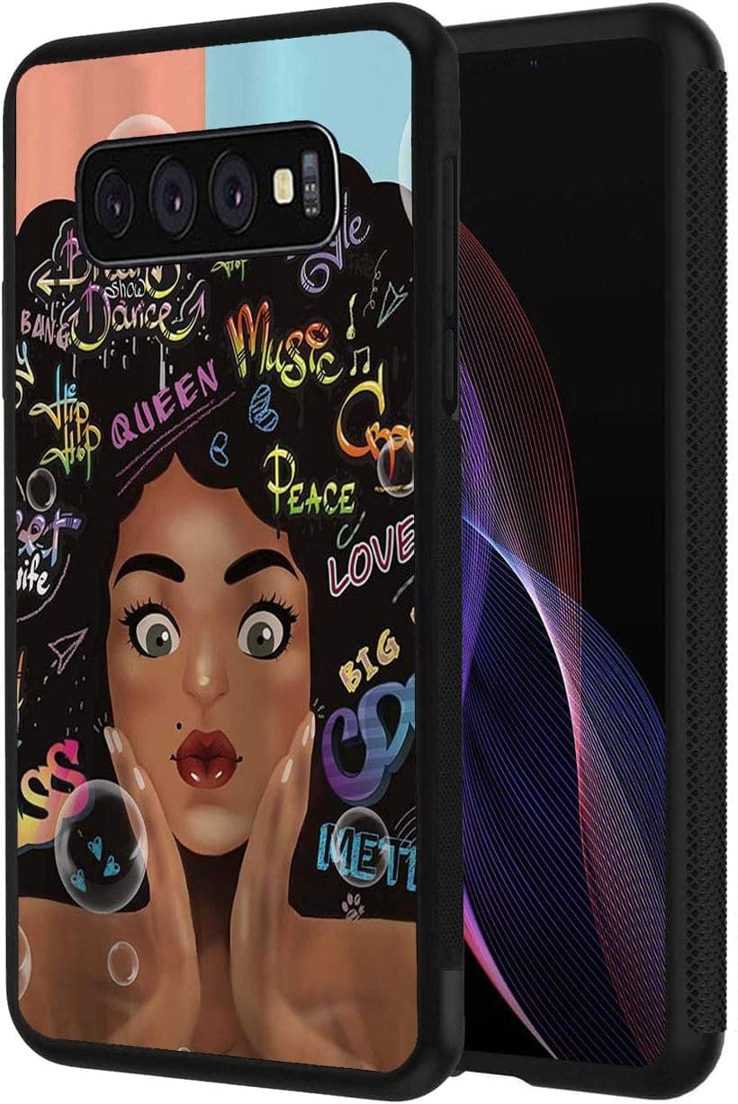 Galaxy S10 Plus Case,Slim Anti-Scratch Shockproof Silicone TPU Protective Cover for Samsung Galaxy S10 Plus (2019) 6.4 inch, African American Women