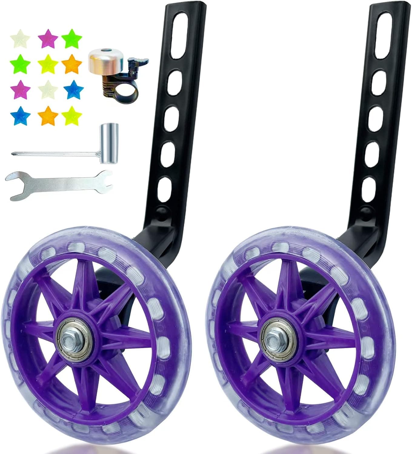 DDJKCZ Training Wheels for Kids Bike,Flash Mute Big Wheel Compatible for 12 14 16 18 20 inch Single Speed Bicycle