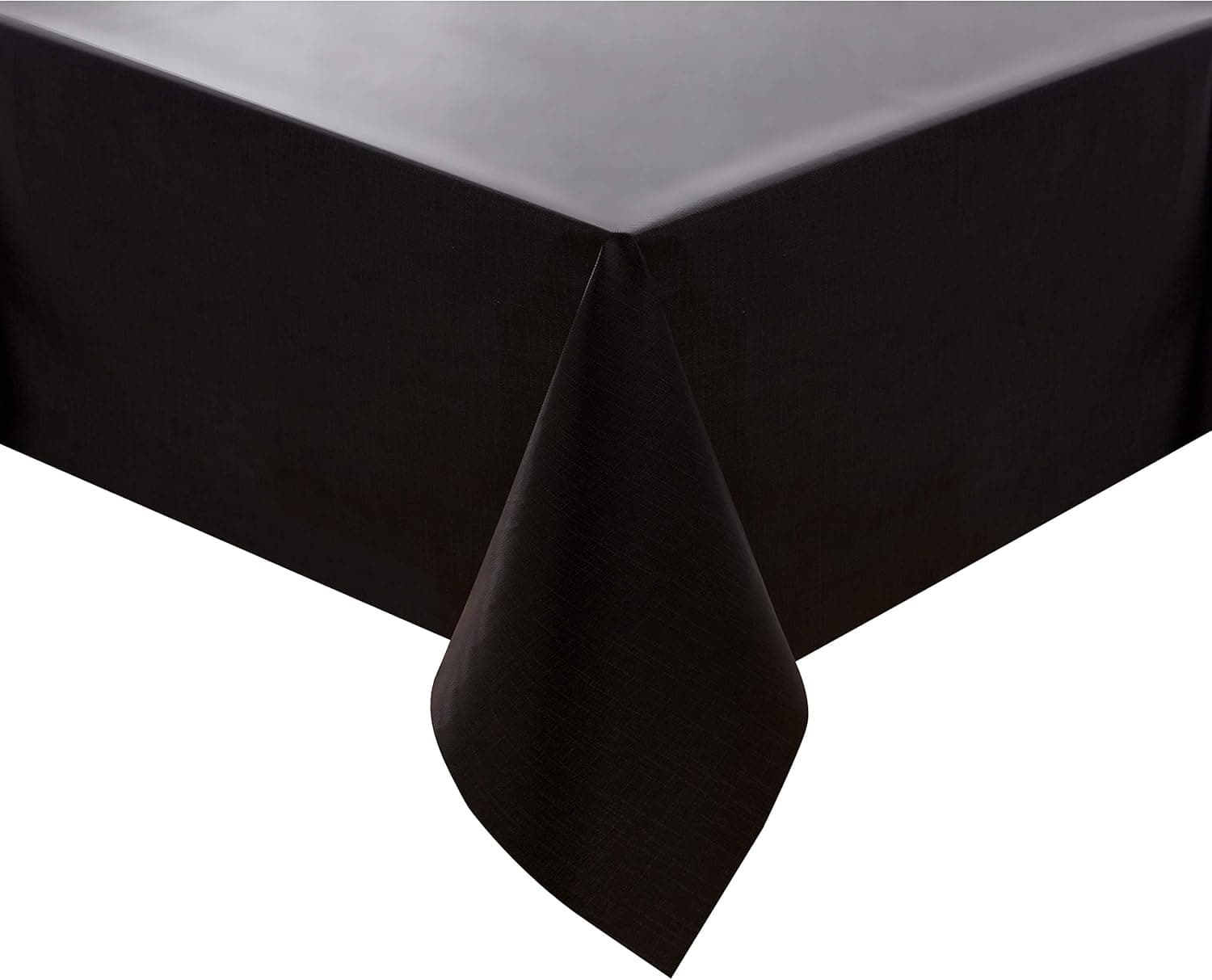 NLMUVW Rectangle Vinyl Tablecloth 100% Waterproof Oil Proof Spill Proof PVC Table Cloth Wipe Clean Table Cover for Kitchen Dining Picnic, 54 x 108 inch, Black