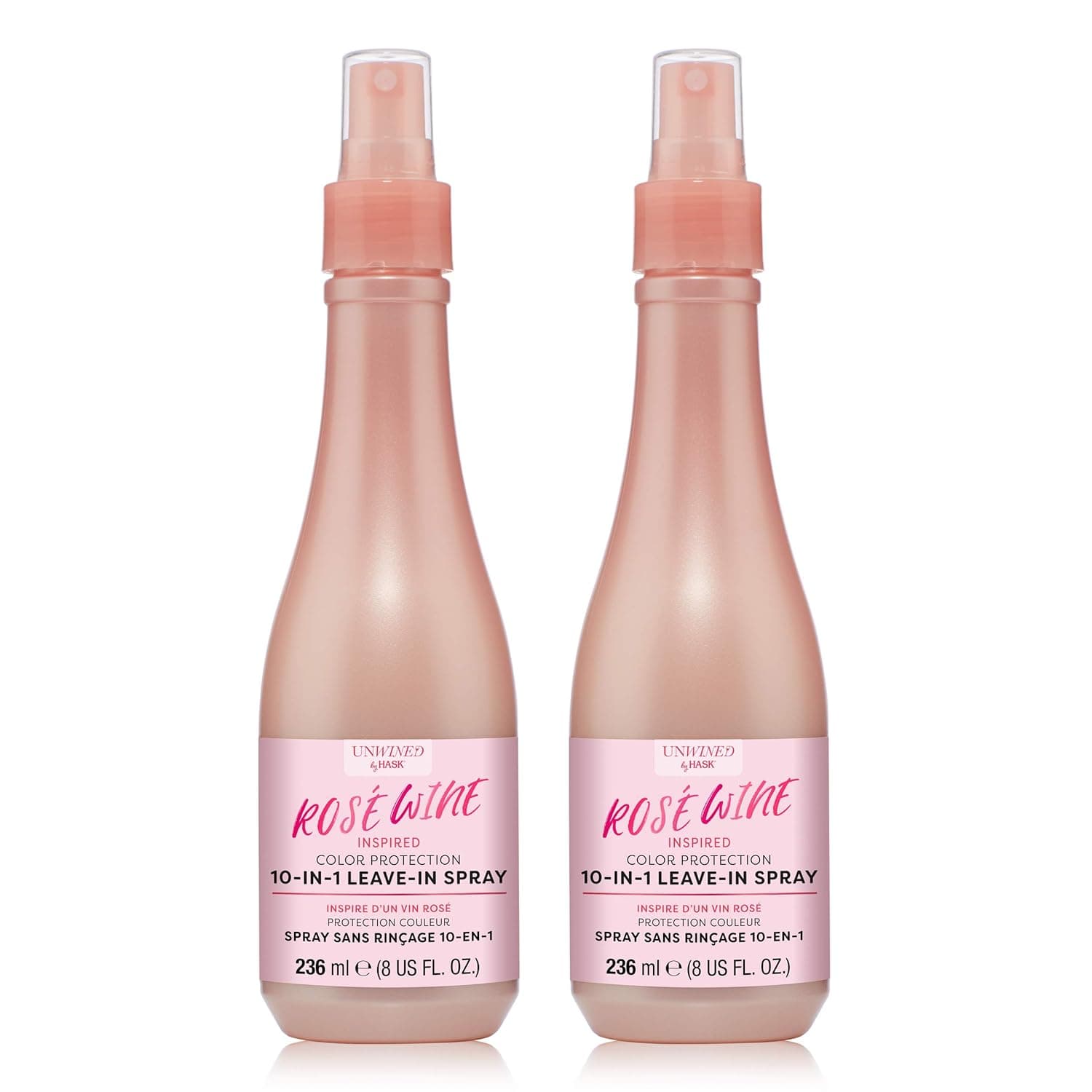 Unwined By HASK Beauty COLOR SAFE ROSÉ WINE 10-In-1 Leave-In Spray To Protect Color-Treated Hair From Damage And Fading, Safe For All Hair Types - Rosé Wine 10-In-1 Leave-In Spray