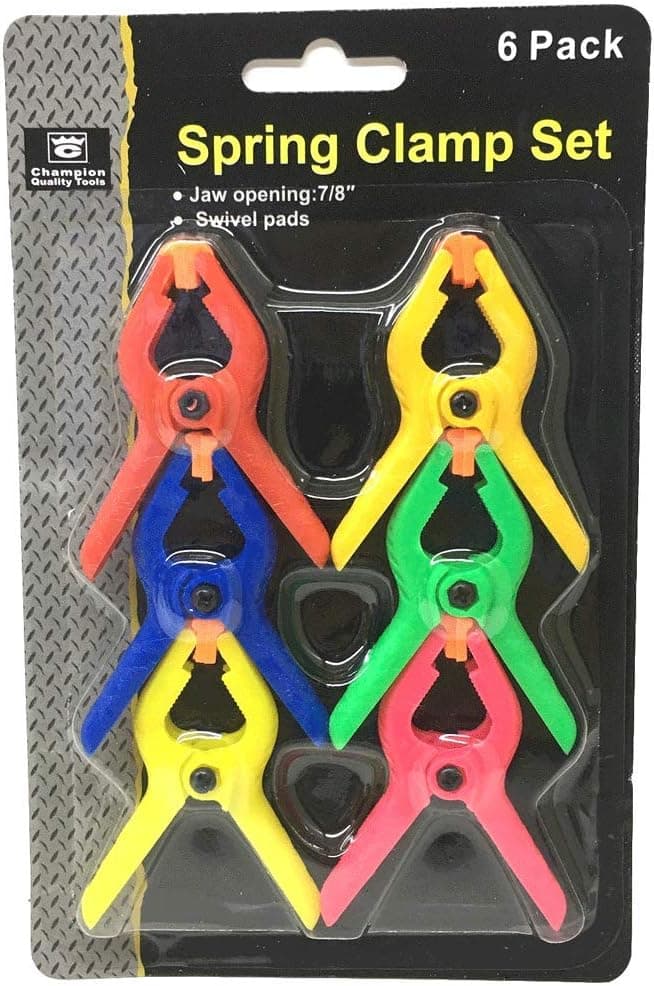Color Nylon Plastic Clip Woodworking Clip Spring Clamps 3 Inch - Photography Muslin Backdrop Background Clamps - 6PC