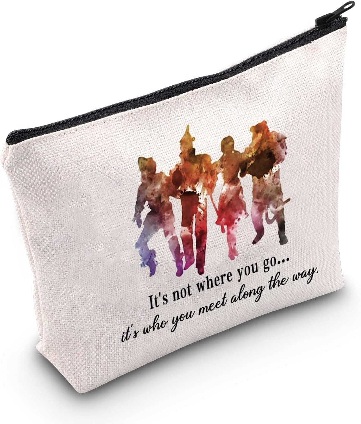 POFULL Tinman Movie Inspired Gifts Its Not Where You Go But Who You Meet Zipper Pouch Bag Dorothy Ruby Inspired Gift (Its Not Where You Go bag)