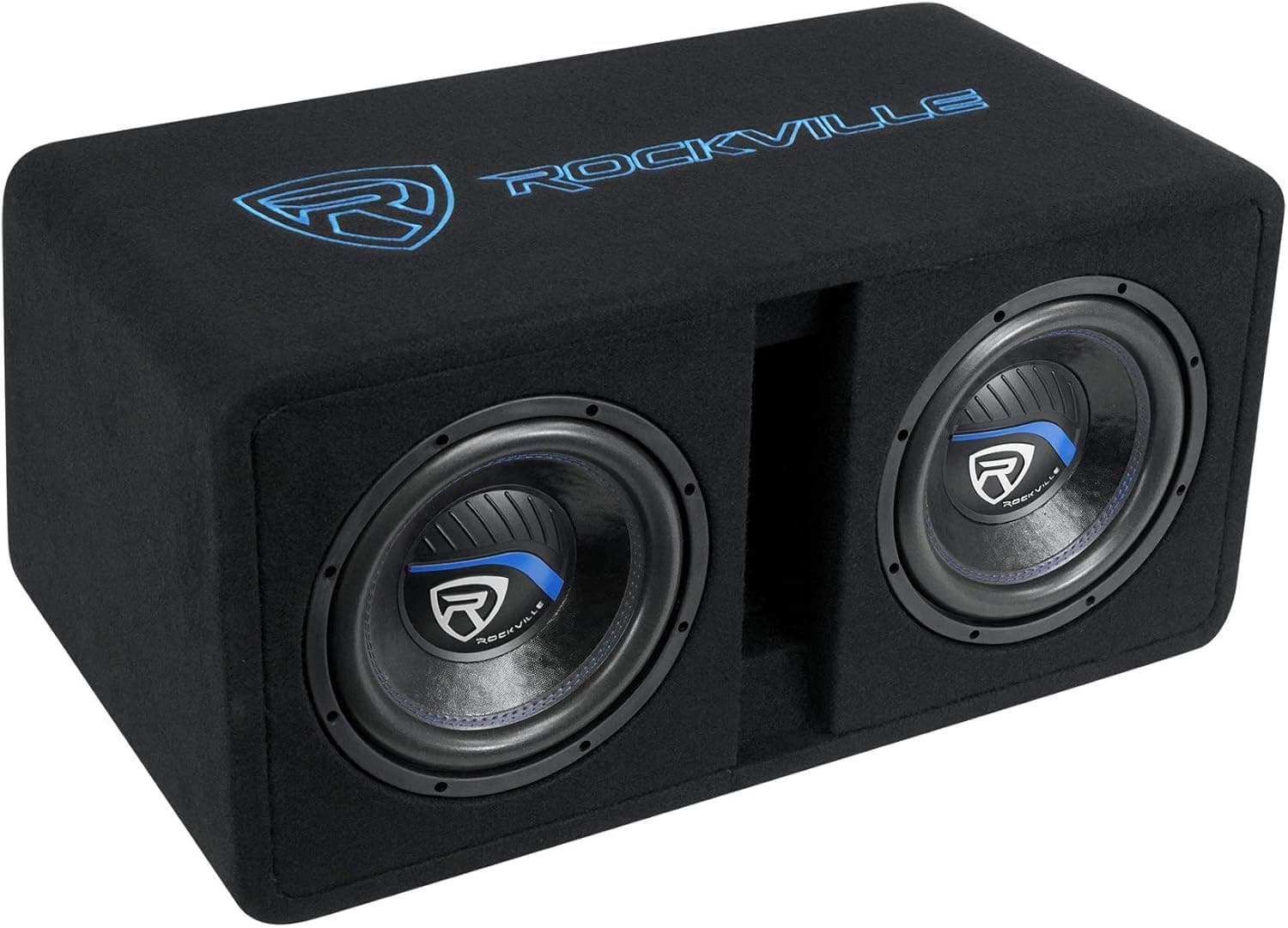 Rockville DV10K52 Dual 10" K5 2400w Car Subwoofers+Vented Sub Enclosure Box/2Ohm, Black