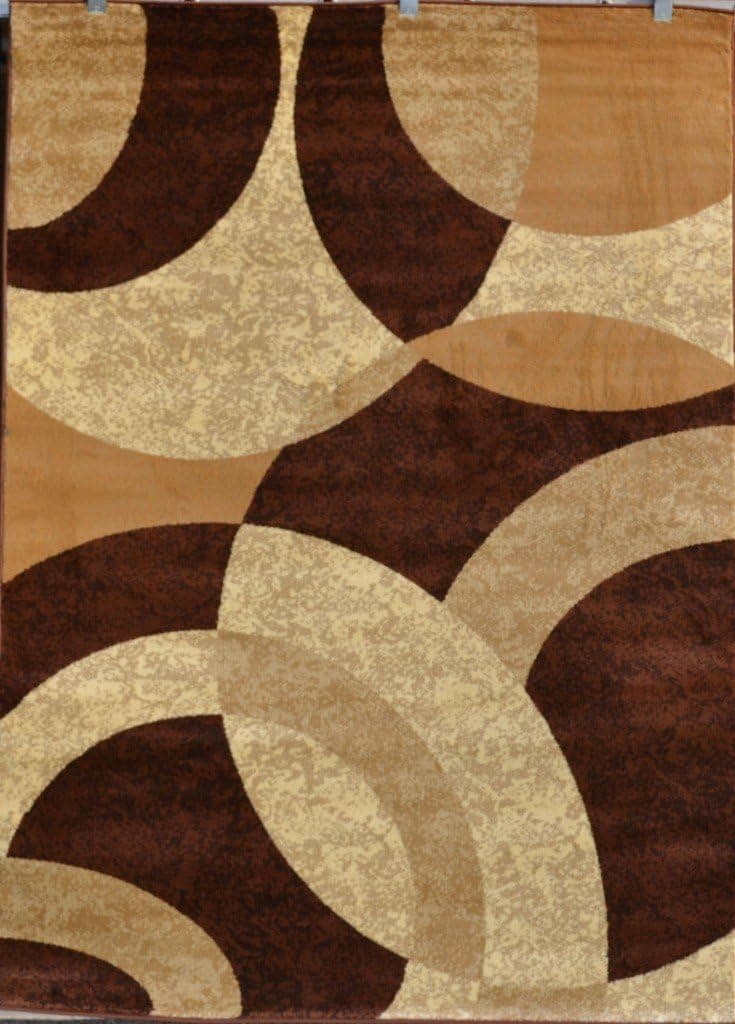 1050 Brown Beige Ivory Black 5'2x7'2 Area Rug Abstract Carpet