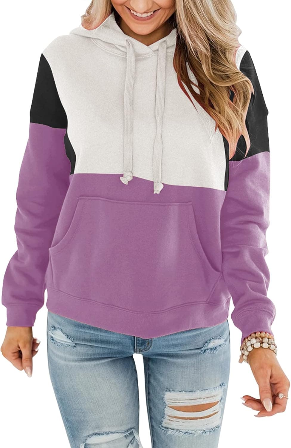 Vivitulip Women's Hoodies Sweatshirt Casual Pullover Tunic Top Long Sleeve Shirt with Front Pocket