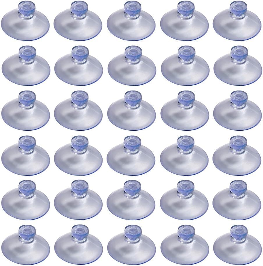 Aoyoho Diameter 30MM Mini Clear Plastic Suction Cups Without Hooks 100 Packs