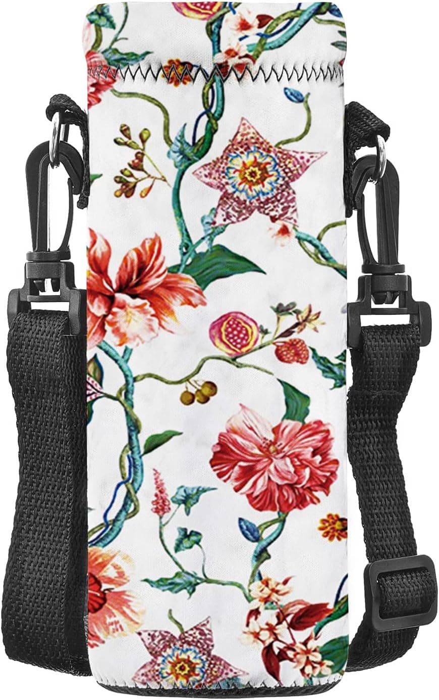 GHJTFC 750ML Water Bottle Carrier,Insulated Neoprene Water Bottle Holder Bag Case Pouch Cover,Adjustable Shoulder Strap, Great for Stainless Steel and Plastic Bottles, Sport 24OZ